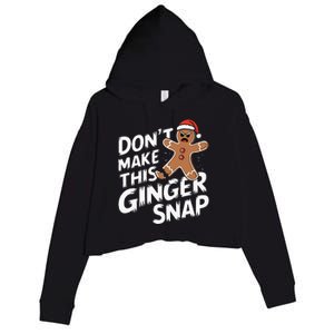 Fun Gingerbread Man Christmas & Graphic Crop Fleece Hoodie