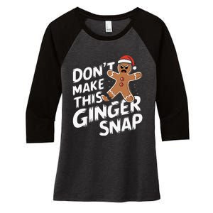 Fun Gingerbread Man Christmas & Graphic Women's Tri-Blend 3/4-Sleeve Raglan Shirt