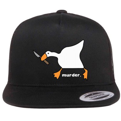 Funny Goose Murder Flat Bill Trucker Hat