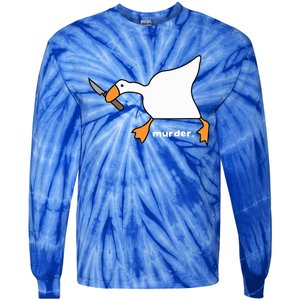 Funny Goose Murder Tie-Dye Long Sleeve Shirt