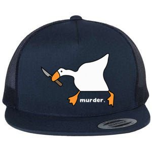 Funny Goose Murder Flat Bill Trucker Hat