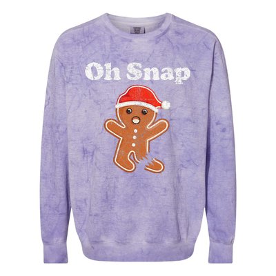 Funny Gingerbread Man Oh Snap Christmas Cookie Costume Colorblast Crewneck Sweatshirt