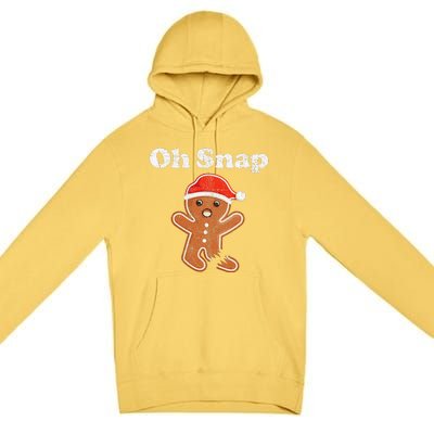 Funny Gingerbread Man Oh Snap Christmas Cookie Costume Premium Pullover Hoodie