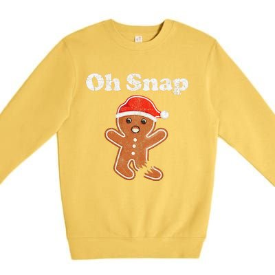 Funny Gingerbread Man Oh Snap Christmas Cookie Costume Premium Crewneck Sweatshirt