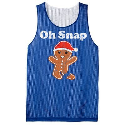 Funny Gingerbread Man Oh Snap Christmas Cookie Costume Mesh Reversible Basketball Jersey Tank