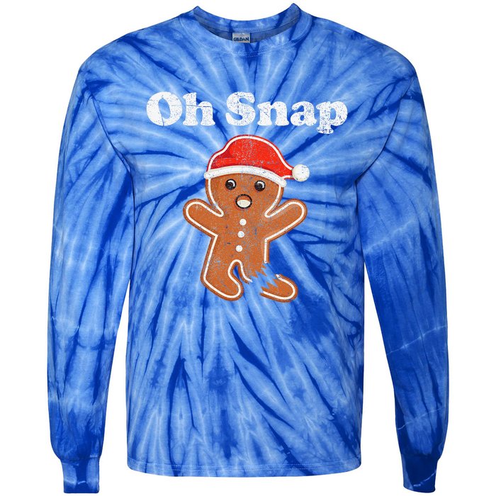 Funny Gingerbread Man Oh Snap Christmas Cookie Costume Tie-Dye Long Sleeve Shirt