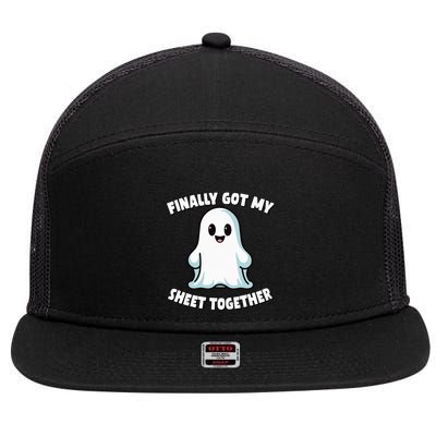 Finally Got My Sheet Together Boo Ghost Halloween 7 Panel Mesh Trucker Snapback Hat