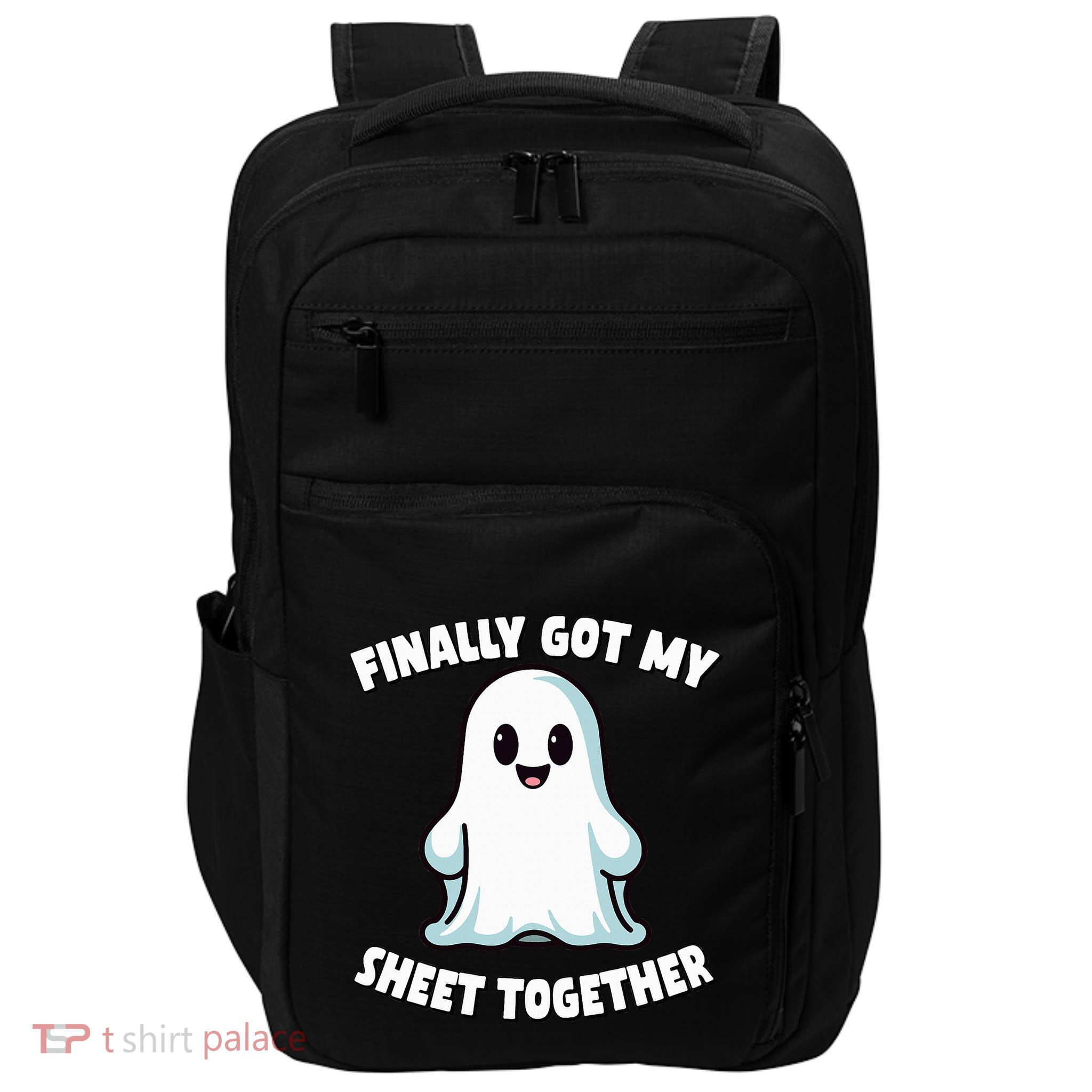 Finally Got My Sheet Together Boo Ghost Halloween Impact Tech Backpack