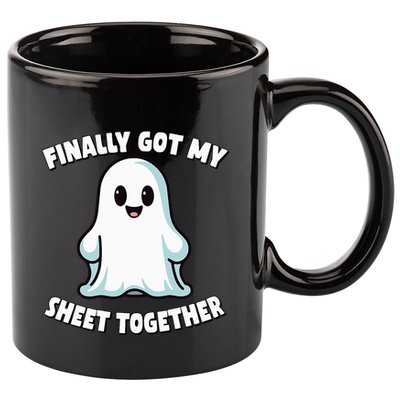Finally Got My Sheet Together Boo Ghost Halloween 11oz C Handle Ceramic Mug
