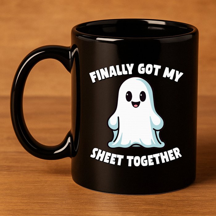 Finally Got My Sheet Together Boo Ghost Halloween 11oz C Handle Ceramic Mug
