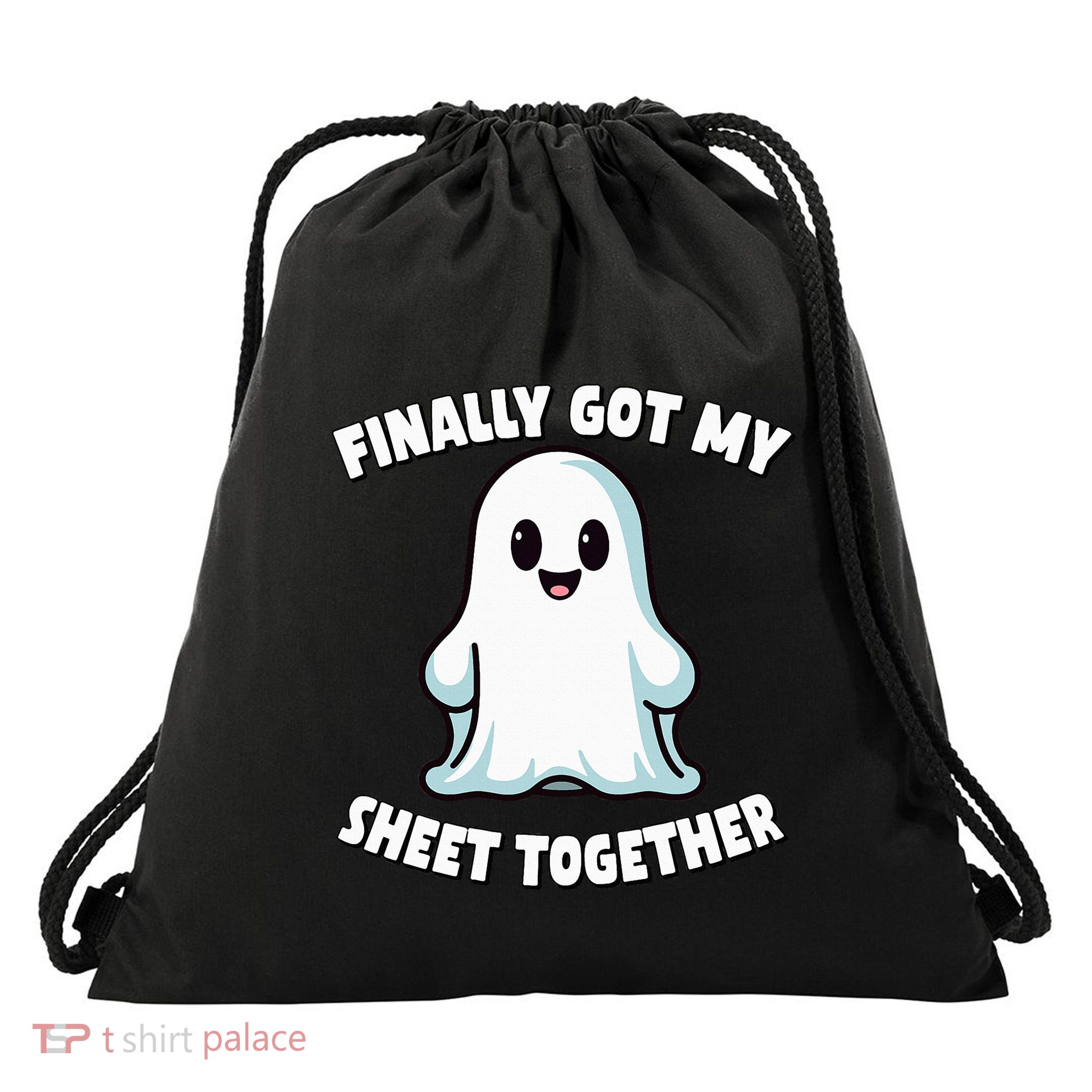 Finally Got My Sheet Together Boo Ghost Halloween Drawstring Bag