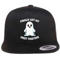Finally Got My Sheet Together Boo Ghost Halloween Flatbill Hat
