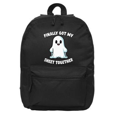 Finally Got My Sheet Together Boo Ghost Halloween 16 in Basic Backpack
