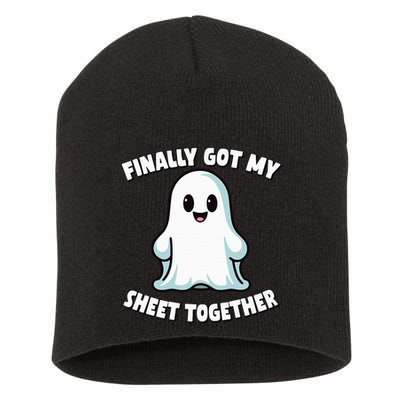Finally Got My Sheet Together Boo Ghost Halloween Short Acrylic Beanie