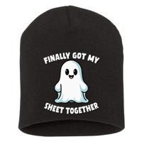 Finally Got My Sheet Together Boo Ghost Halloween Short Acrylic Beanie