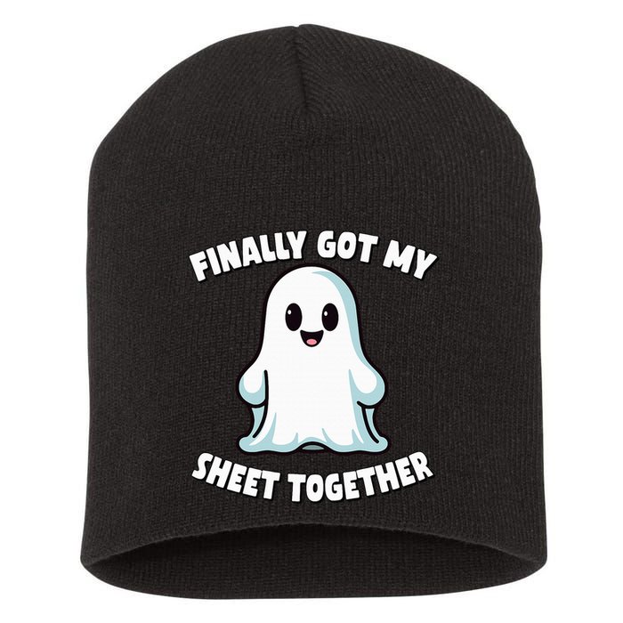 Finally Got My Sheet Together Boo Ghost Halloween Short Acrylic Beanie