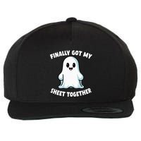 Finally Got My Sheet Together Boo Ghost Halloween Wool Snapback Cap