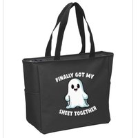 Finally Got My Sheet Together Boo Ghost Halloween Zip Tote Bag
