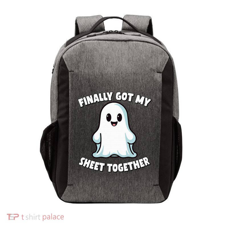 Finally Got My Sheet Together Boo Ghost Halloween Vector Backpack