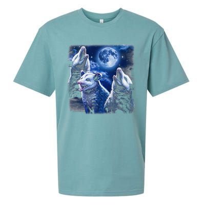 Funny Graphic Moons Opossum Starry Night & Opossums Possum Animals Sueded Cloud Jersey T-Shirt