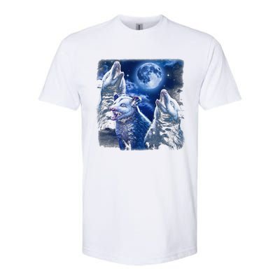 Funny Graphic Moons Opossum Starry Night & Opossums Possum Animals Softstyle CVC T-Shirt