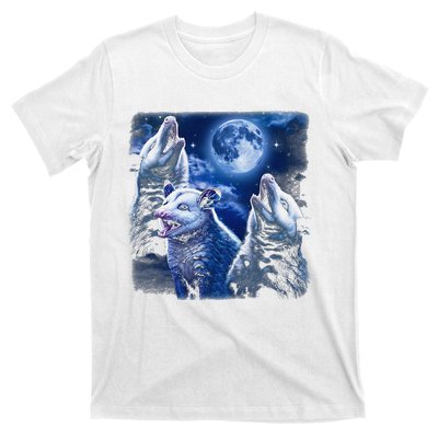 Funny Graphic Moons Opossum Starry Night & Opossums Possum Animals T-Shirt