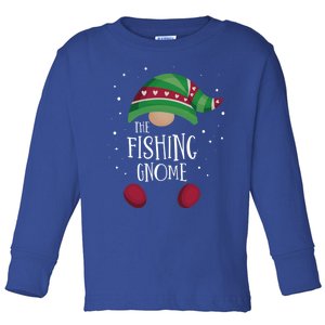 Fishing Gnome Matching Christmas Pjs Family Pajamas Fishing Gift Toddler Long Sleeve Shirt