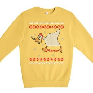 Funny Goose Murder For Xmas Premium Crewneck Sweatshirt