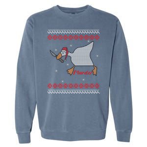 Funny Goose Murder For Xmas Garment-Dyed Sweatshirt