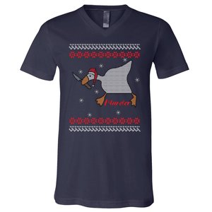 Funny Goose Murder For Xmas V-Neck T-Shirt