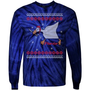 Funny Goose Murder For Xmas Tie-Dye Long Sleeve Shirt