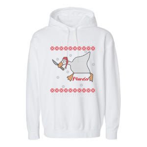 Funny Goose Murder For Xmas Garment-Dyed Fleece Hoodie