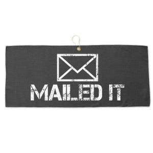 Funny Guys Mailman Mailed It Post Office Mail Carrier Large Microfiber Waffle Golf Towel