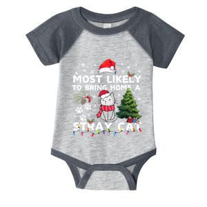 Funny Gift Most Likely To Bring Home A Stray Cat Matching Christmas Infant Baby Jersey Bodysuit