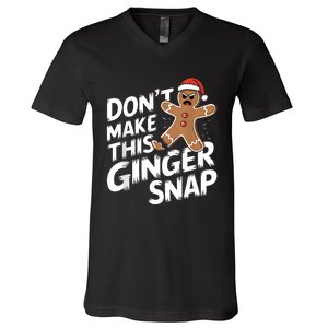 Fun Gingerbread Man Christmas & Women Graphic V-Neck T-Shirt