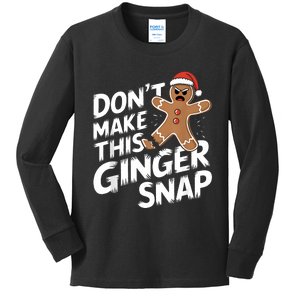 Fun Gingerbread Man Christmas & Women Graphic Kids Long Sleeve Shirt