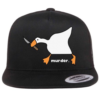 Funny Goose Murder Flat Bill Trucker Hat