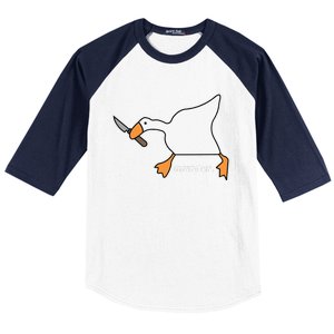 Funny Goose Murder Baseball Sleeve Shirt