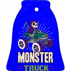 Funny Gangster Monster Truck For Cool Gift Ceramic Bell Ornament