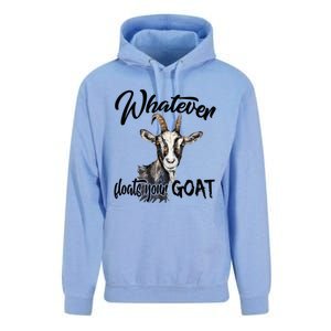 Funny Goat Mom Whatever Floats Your Goat Farming Mom Gift Unisex Surf Hoodie