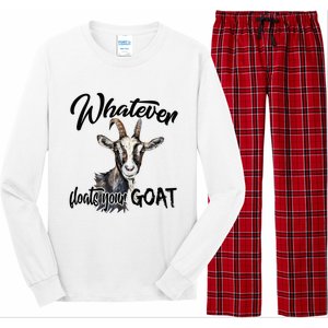 Funny Goat Mom Whatever Floats Your Goat Farming Mom Gift Long Sleeve Pajama Set