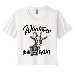 Funny Goat Mom Whatever Floats Your Goat Farming Mom Gift Women's Crop Top Tee