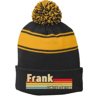 Frank Gift Name Personalized Birthday Funny Christmas Stripe Pom Pom Beanie