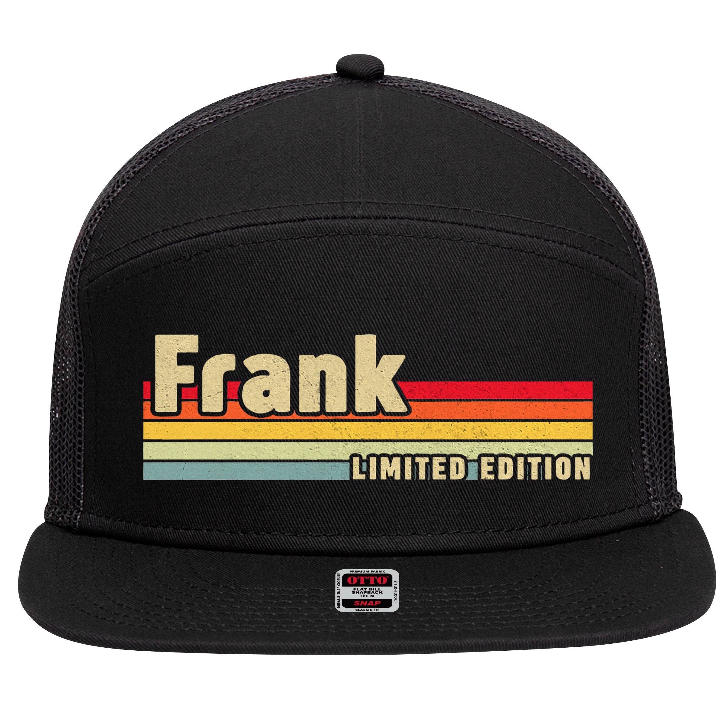 Frank Gift Name Personalized Birthday Funny Christmas 7 Panel Mesh Trucker Snapback Hat
