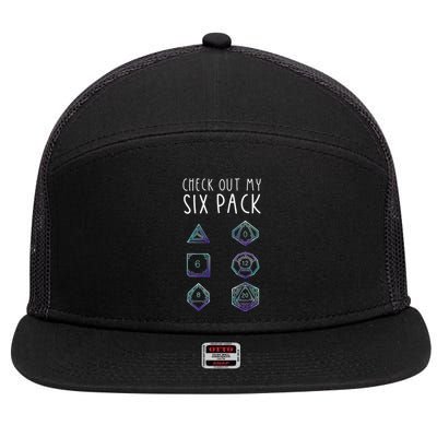 Funny Gamer Nerdy Gamer Tee Check Out Six Pack 7 Panel Mesh Trucker Snapback Hat