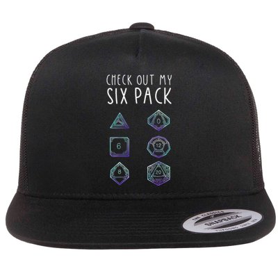 Funny Gamer Nerdy Gamer Tee Check Out Six Pack Flat Bill Trucker Hat