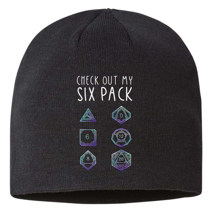 Funny Gamer Nerdy Gamer Tee Check Out Six Pack Sustainable Beanie