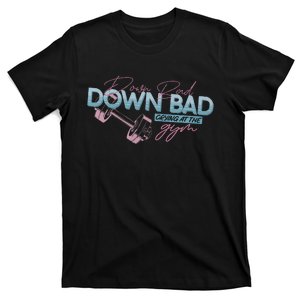 Funny Groovy Now IM Down Bad Crying At The Gym T-Shirt