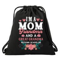 Fun Grandmother Nana Graphic Mom Grandma And Great Grandma Drawstring Bag