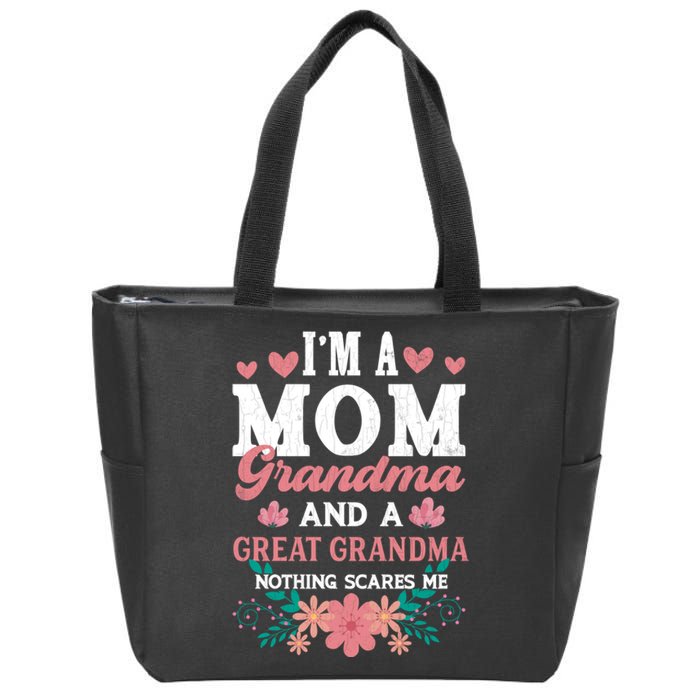 Fun Grandmother Nana Graphic Mom Grandma And Great Grandma Zip Tote Bag